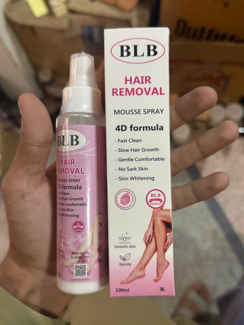 BLB Hair Removal Mousse Spray – 4D Formula for Fast & Gentle Hair Removal (100ml)