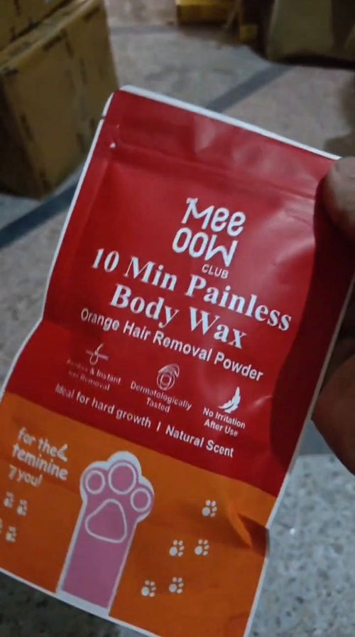 10 Min Painless Body Wax by Meeoow Club – Orange Hair Removal Powder