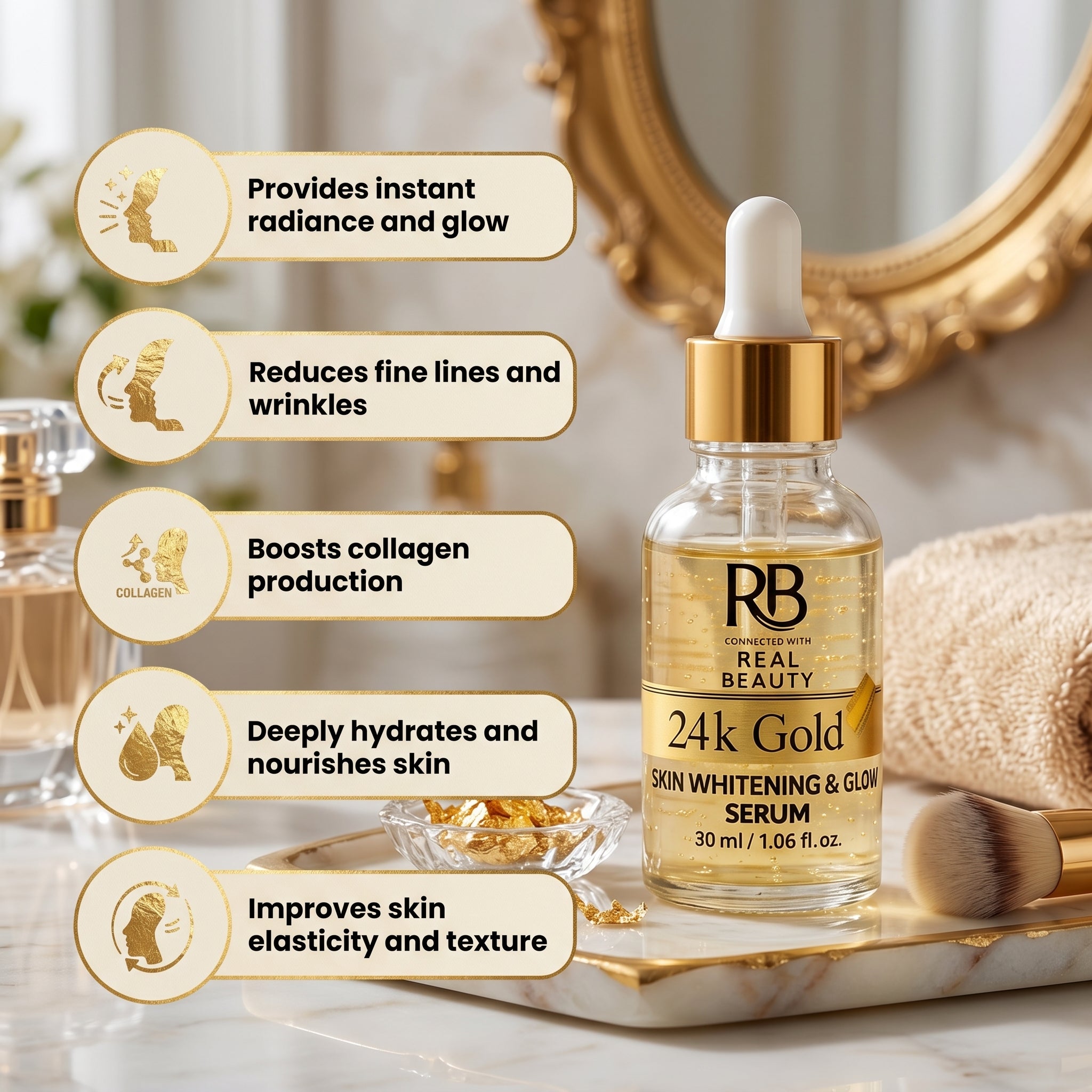 RB 24K Gold Skin Whitening & Glowing Serum
